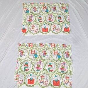 1980's Nursery Rhyme 100% Cotton Recieving Blankets 30"X40" Set Of 2